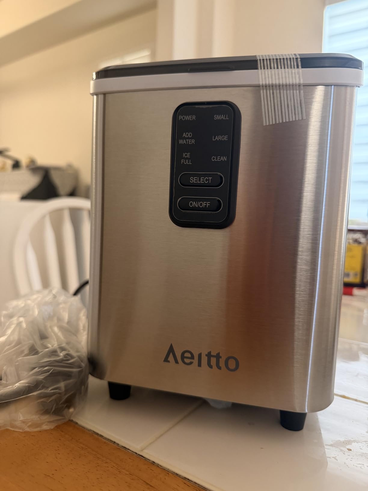 Aeitto Nugget Ice Maker Countertop, 55lbs/24H Ice Machine with 3.6L Water Tank & 3.2Lbs Ice Basket, Self-Cleaning Pebble Ice Maker with Stainless Steel Housing for Home Office and Party, Silver customer photo 1