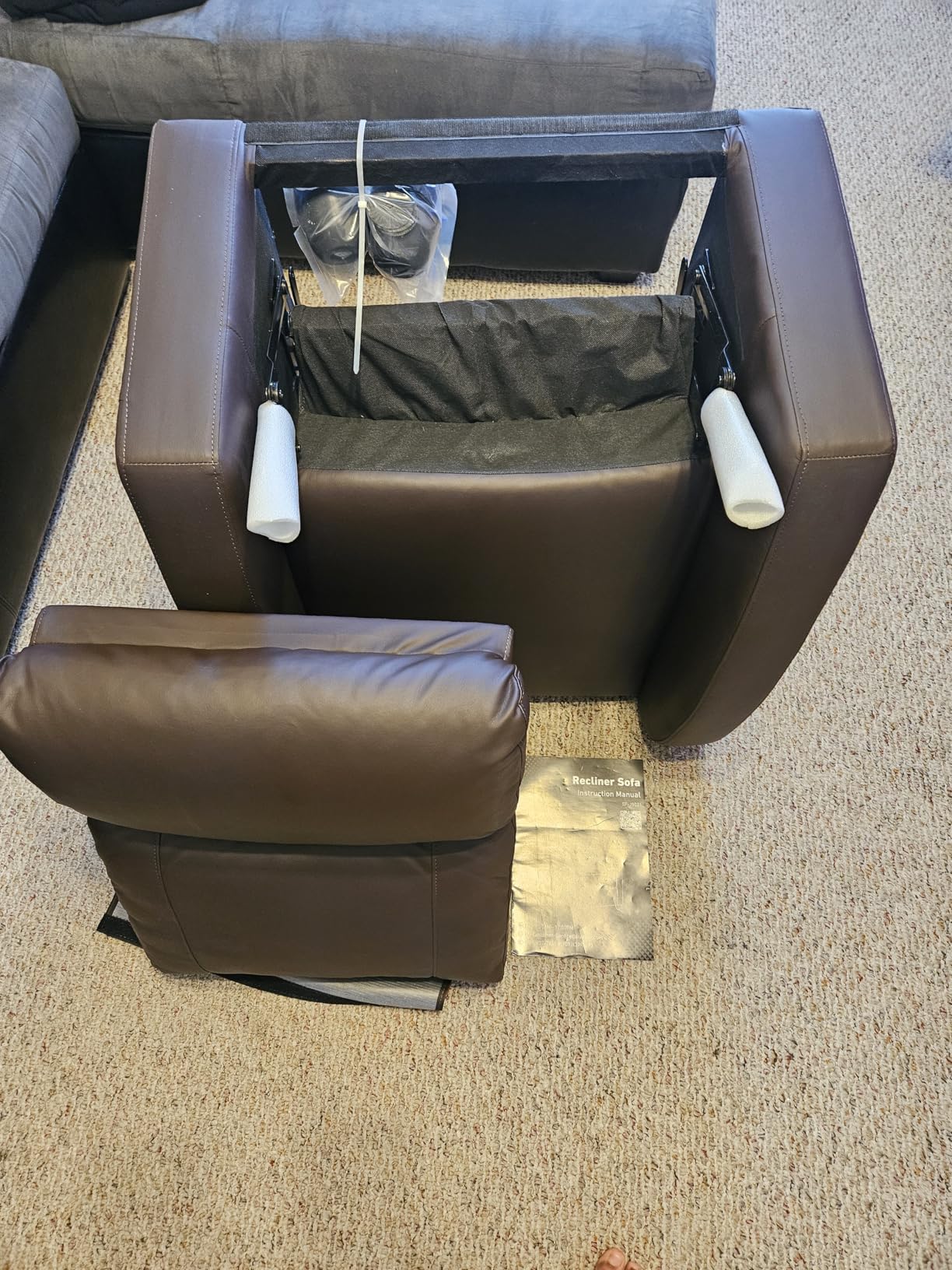 Sweetcrispy Massage Recliner Chair for Adults, Adjustable Home Theater Seating with Lumbar Support for Living Room, Modern Fabric Reclining, Grey customer photo 1