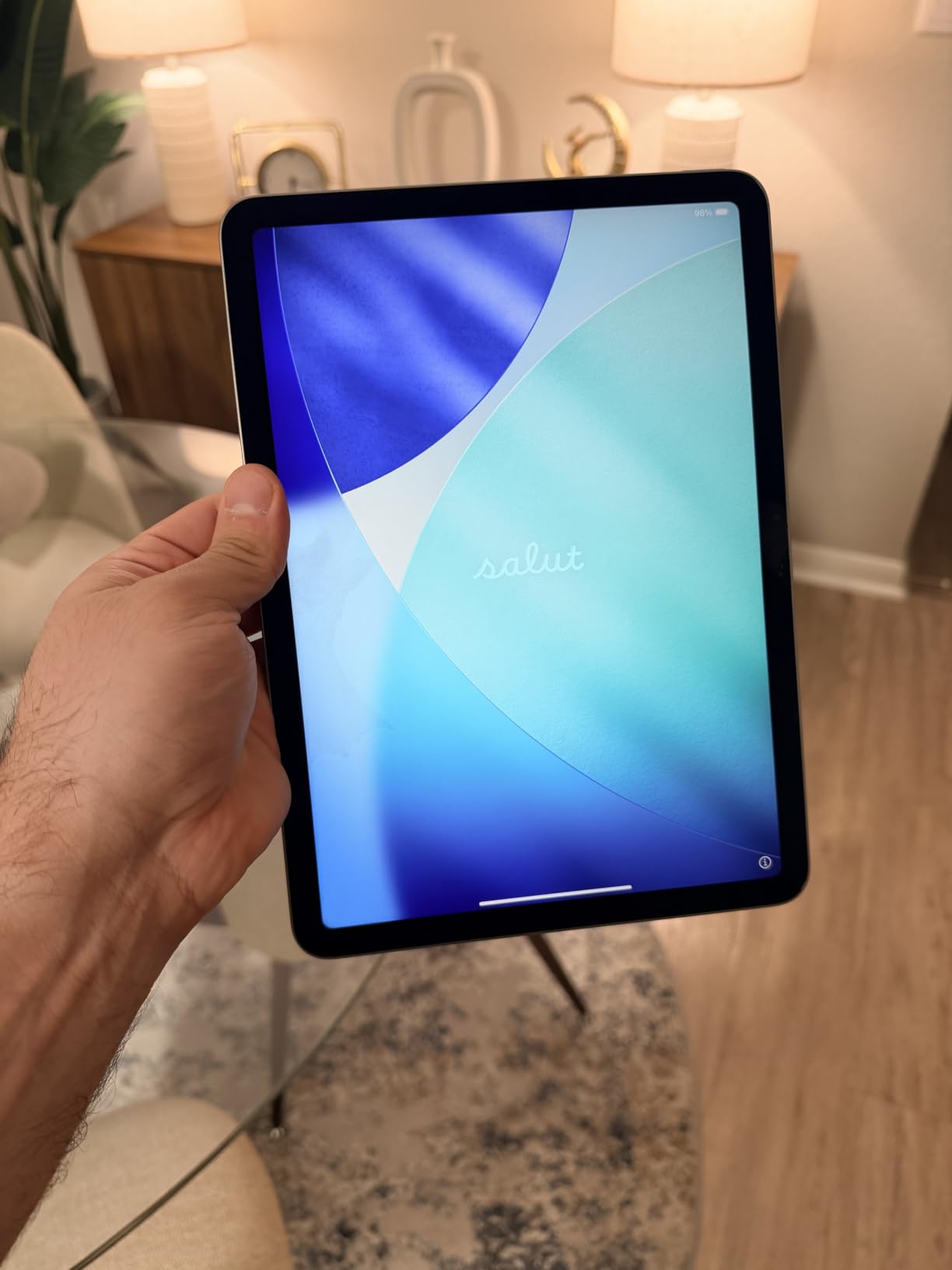 Apple iPad Air 11-inch (M4): Liquid Retina Display, 128GB, 12MP Front/Back Camera, Wi-Fi 7 with Apple N1, Touch ID, All-Day Battery Life - Blue customer photo 2