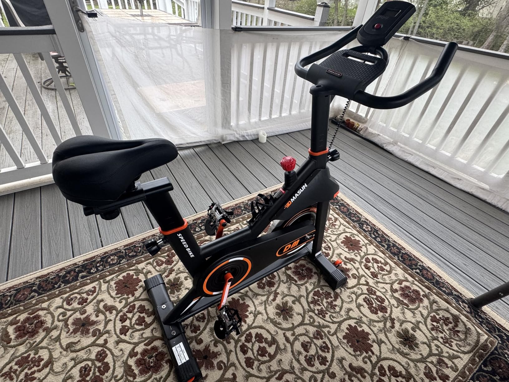 DMASUN Exercise Bike, Silent Magnetic Resistance Stationary Bike for Home with 330 LBS Capacity, Pedals with Anti-loosening Nuts, Indoor Bike with Comfortable Seat Cushion customer photo 1