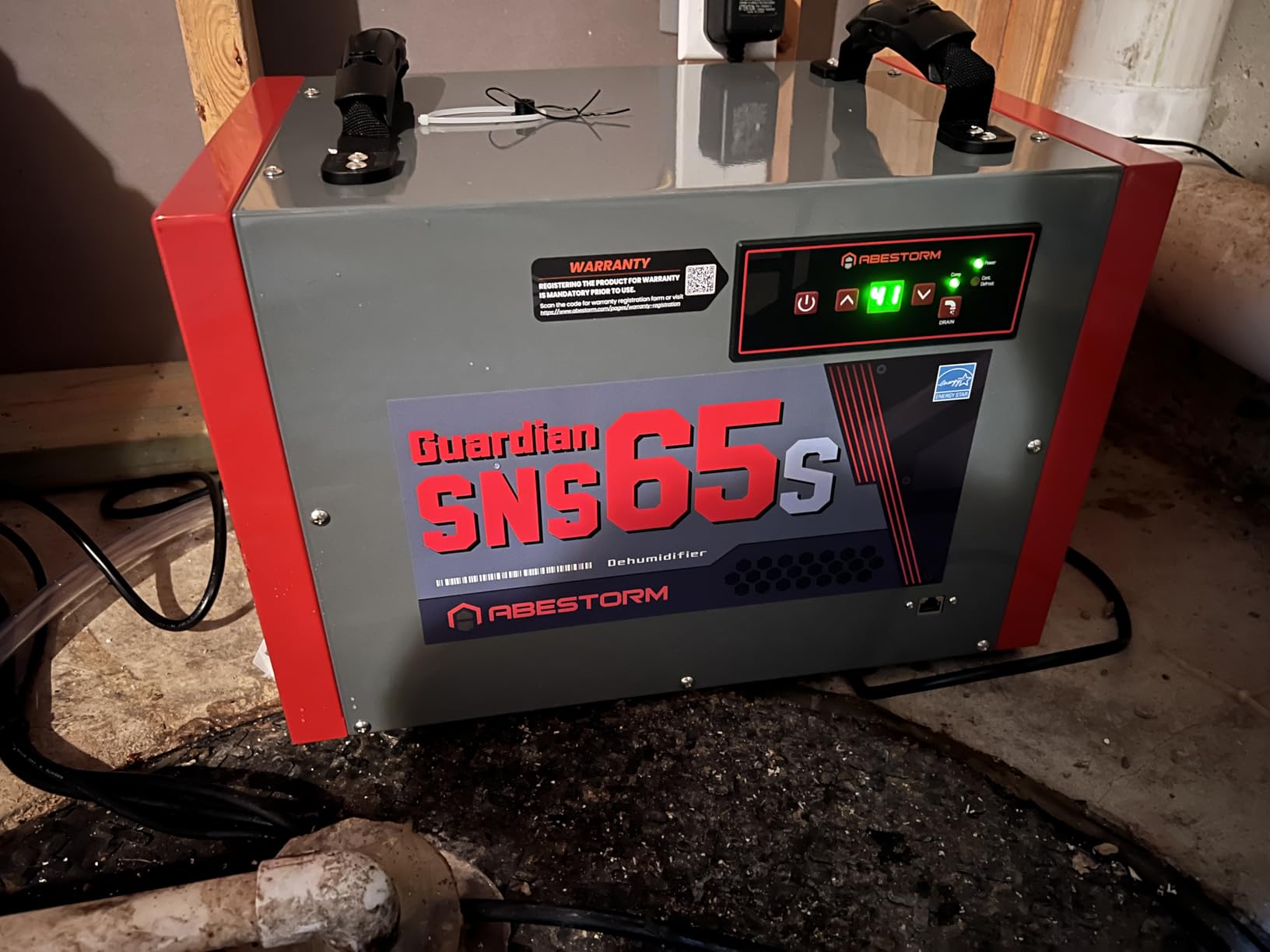 Abestorm Crawl Space Dehumidifier with Pump and Hose, 120 PPD Energy Star Commercial Dehumidifier Up to 1,300 sq. ft. for Basement, Water Damage Restoration, Auto Defrost (Guardian SNS65S) customer photo 1
