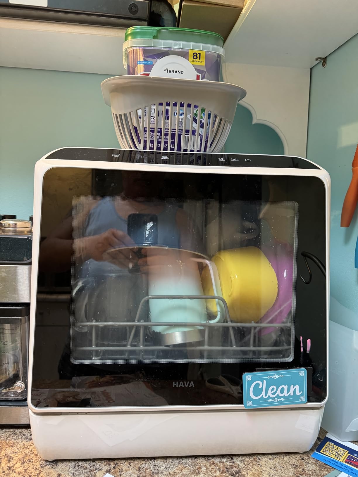 HAVA Countertop Dishwasher, 6 Programs Portable Dishwasher with Water Tank | No Hookup Needed, 167 °F High-Temperature Washing, Baby Care & Hot Air Drying Function for Homes, Apartments and RVs customer photo 2