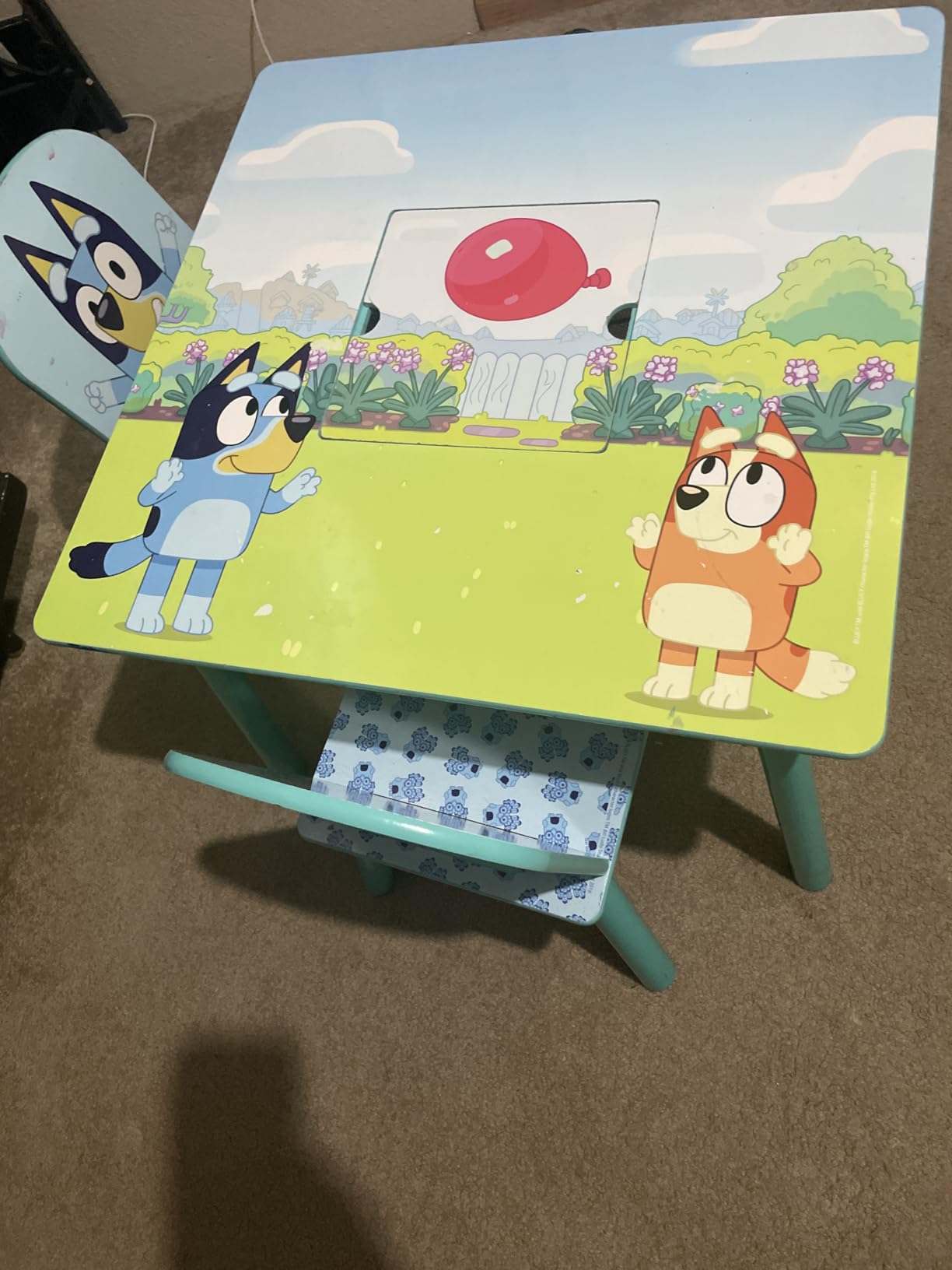 Delta Children Bluey Kids Table and Chair Set with Storage (2 Chairs Included) - Greenguard Gold Certified - Ideal for Arts & Crafts, Snack Time, Homeschooling, Homework & More, Blue customer photo 1