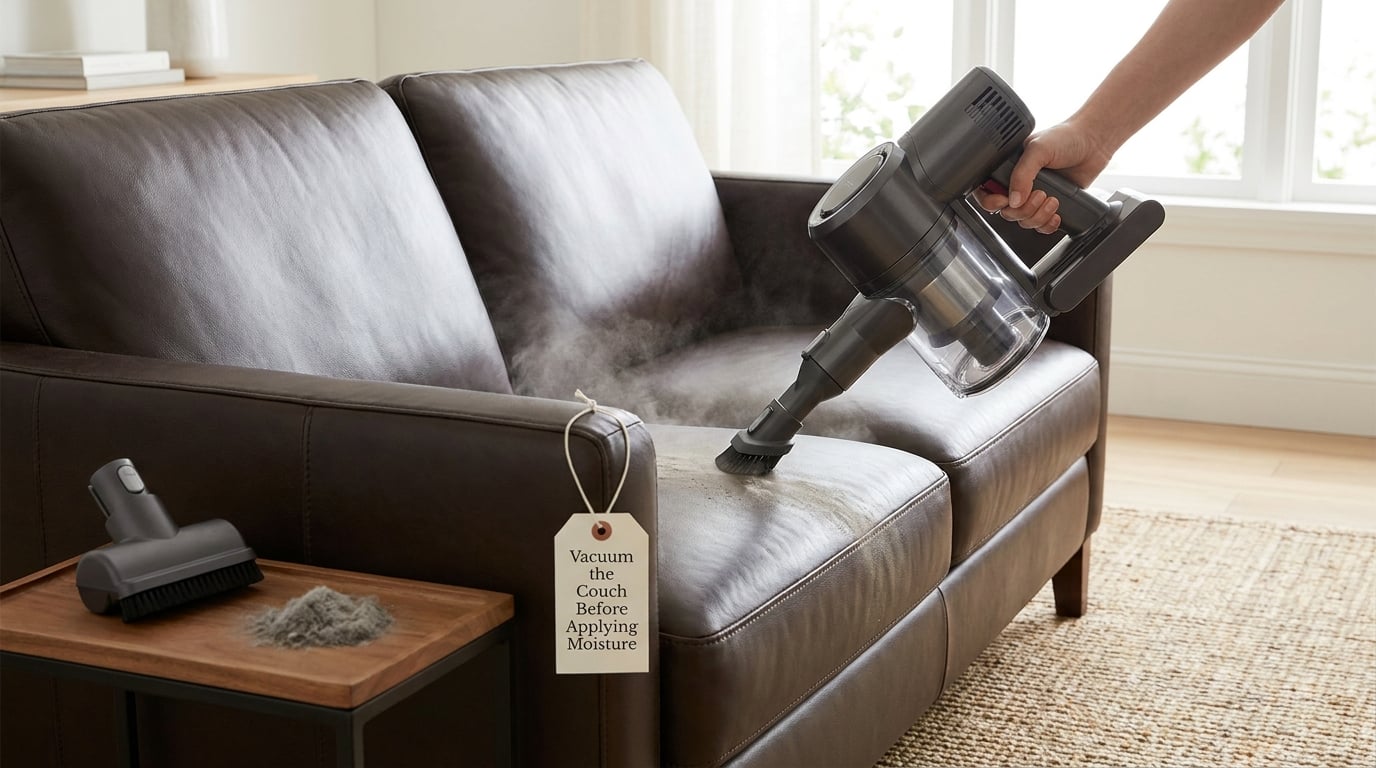 Vacuum the Couch Before Applying Moisture