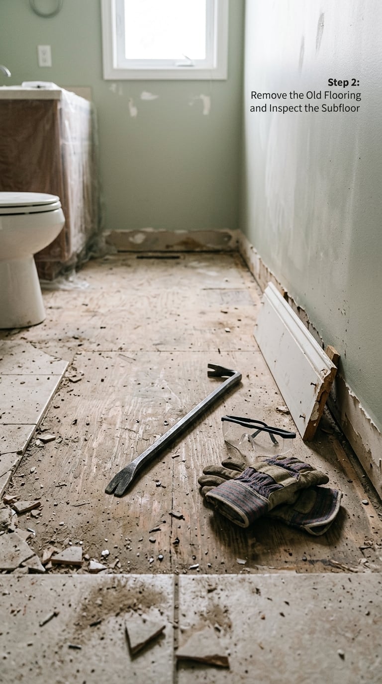 Step 2: Remove the Old Flooring and Inspect the Subfloor