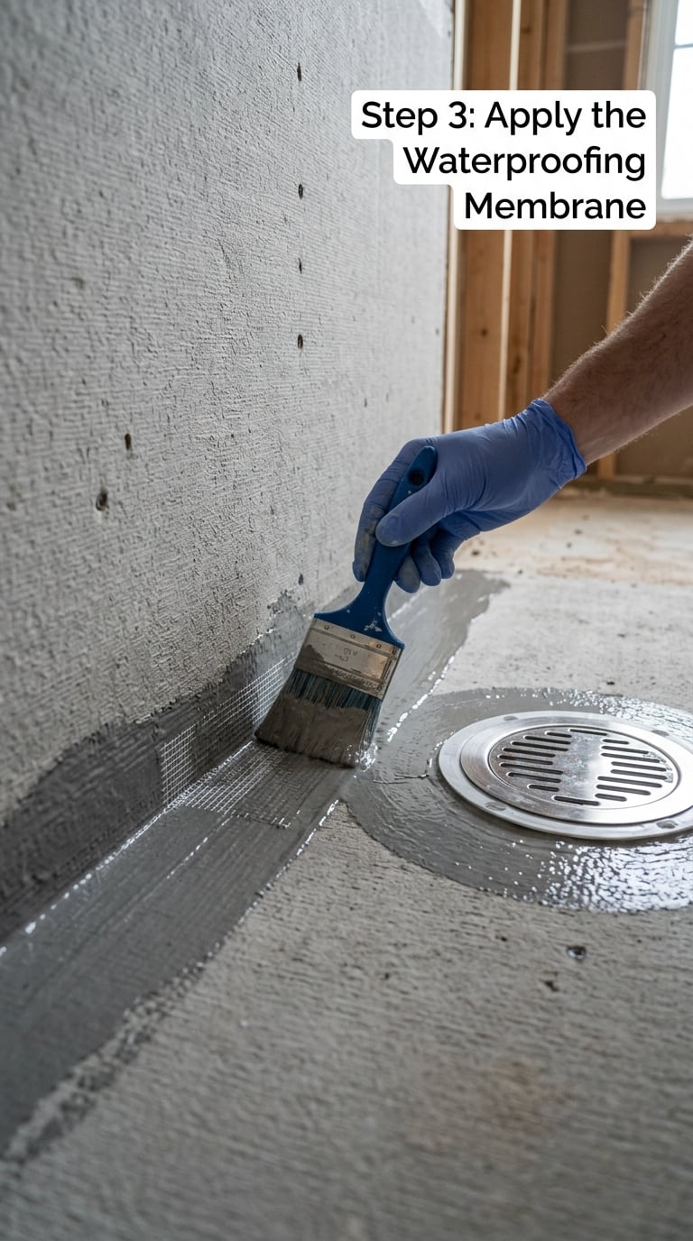Step 3: Apply the Waterproofing Membrane