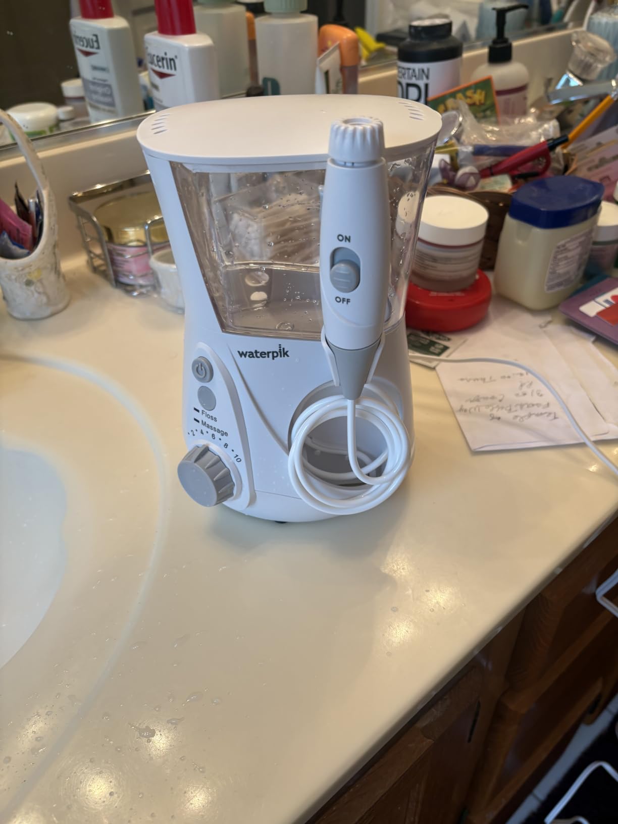 Waterpik Aquarius Countertop Water Flosser with 10 Settings, 7 Tips, White customer photo 2