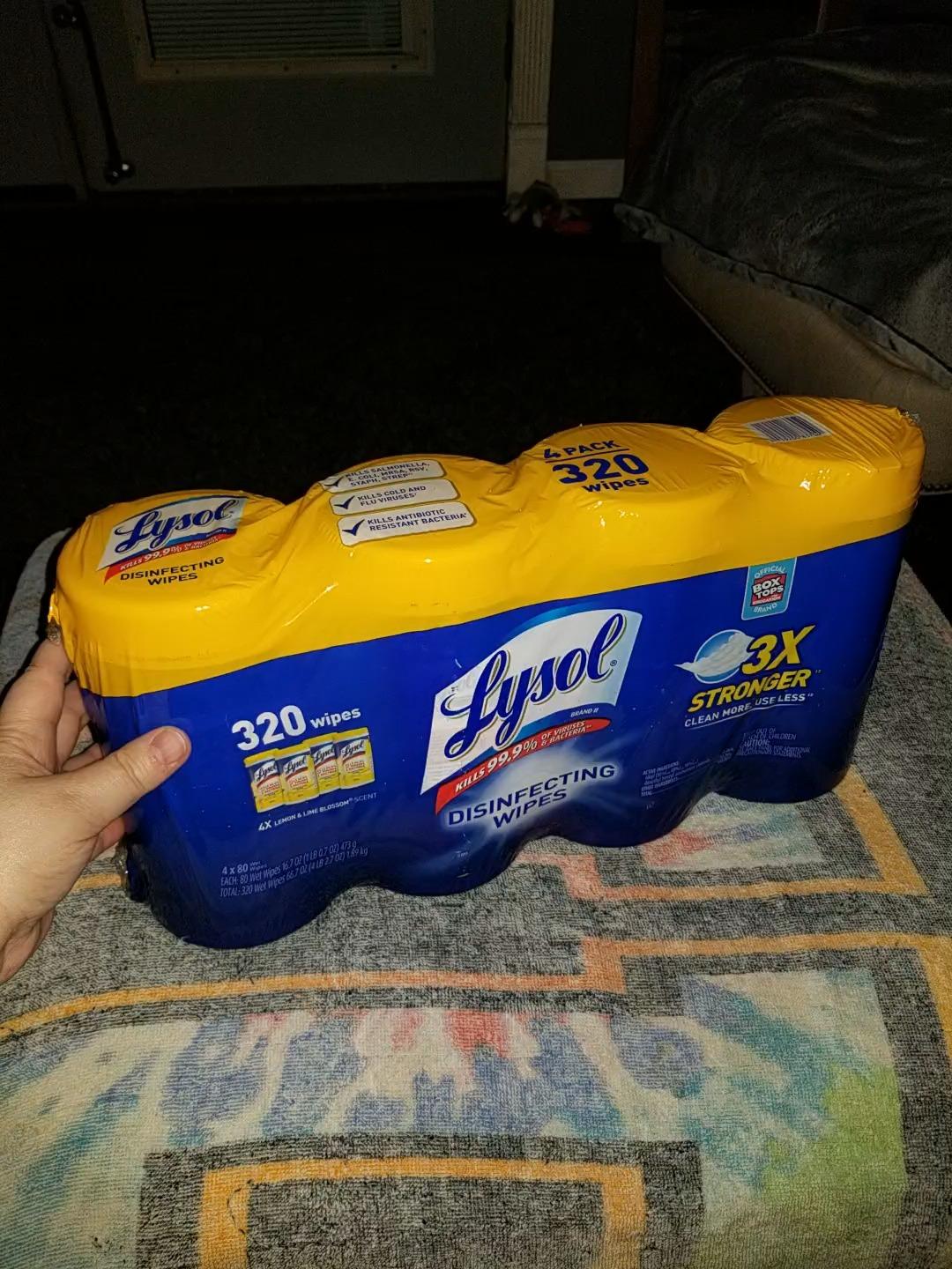 Lysol Disinfecting Wipes, Multi-Surface Cleaner, Lemon, 80 ct. (4 Pack) customer photo 2