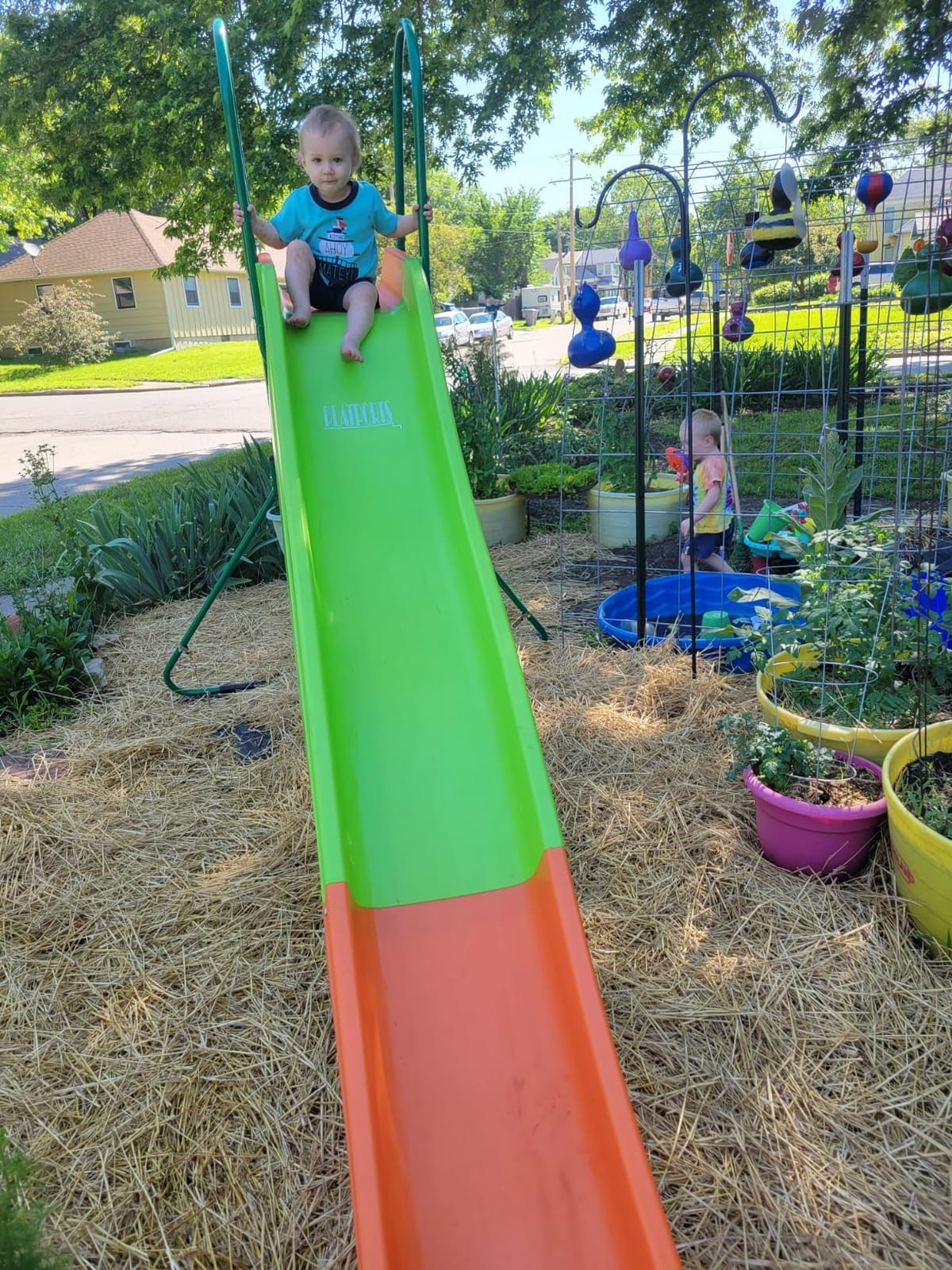 PLATPORTS Extra Large 10 Ft Water Slide for Kids, Indoor & Outdoor – Freestanding Wave Slide Converts to Water Slide via Hose Connector, Hose Clamps Included, Backyard Lawn Summer Fun, Ages 3 to 10 customer photo 2