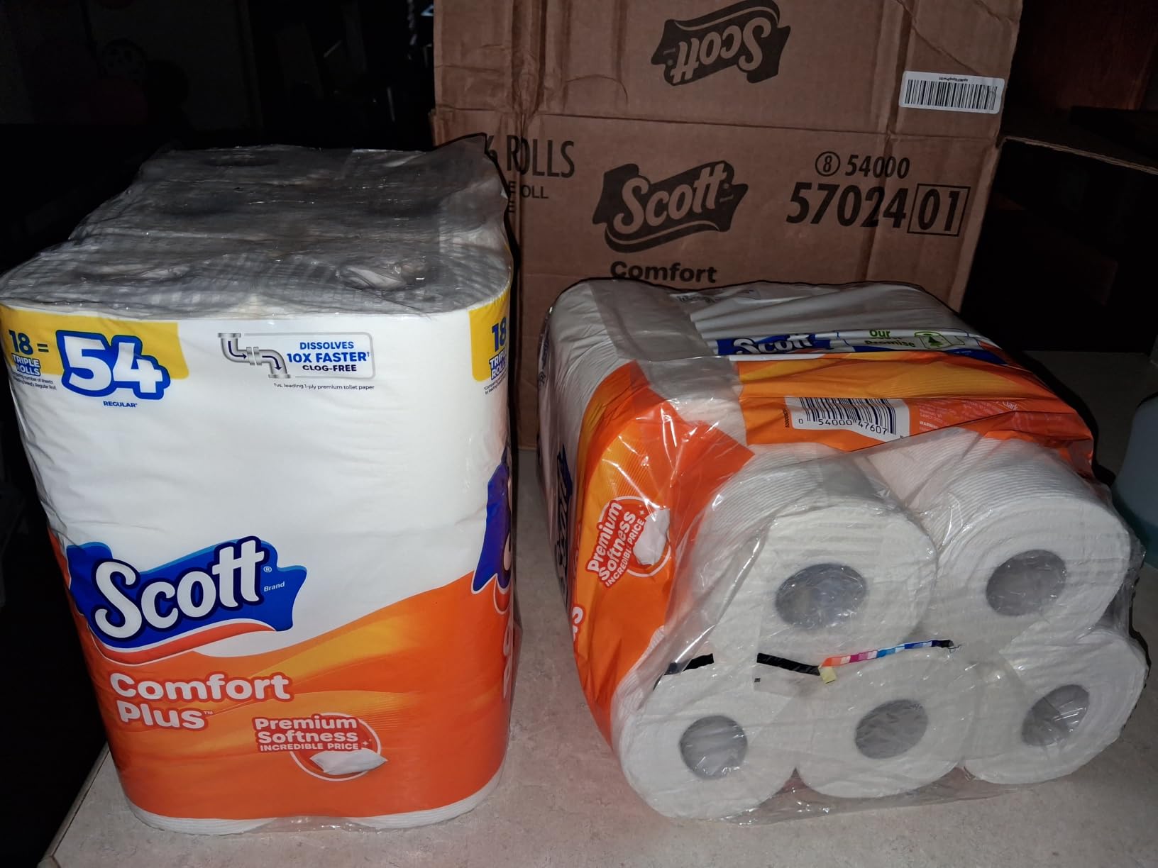 Scott ComfortPlus Toilet Paper, 12 Triple Rolls, 231 Sheets per Roll, Septic-Safe, 1-Ply Toilet Tissue customer photo 1