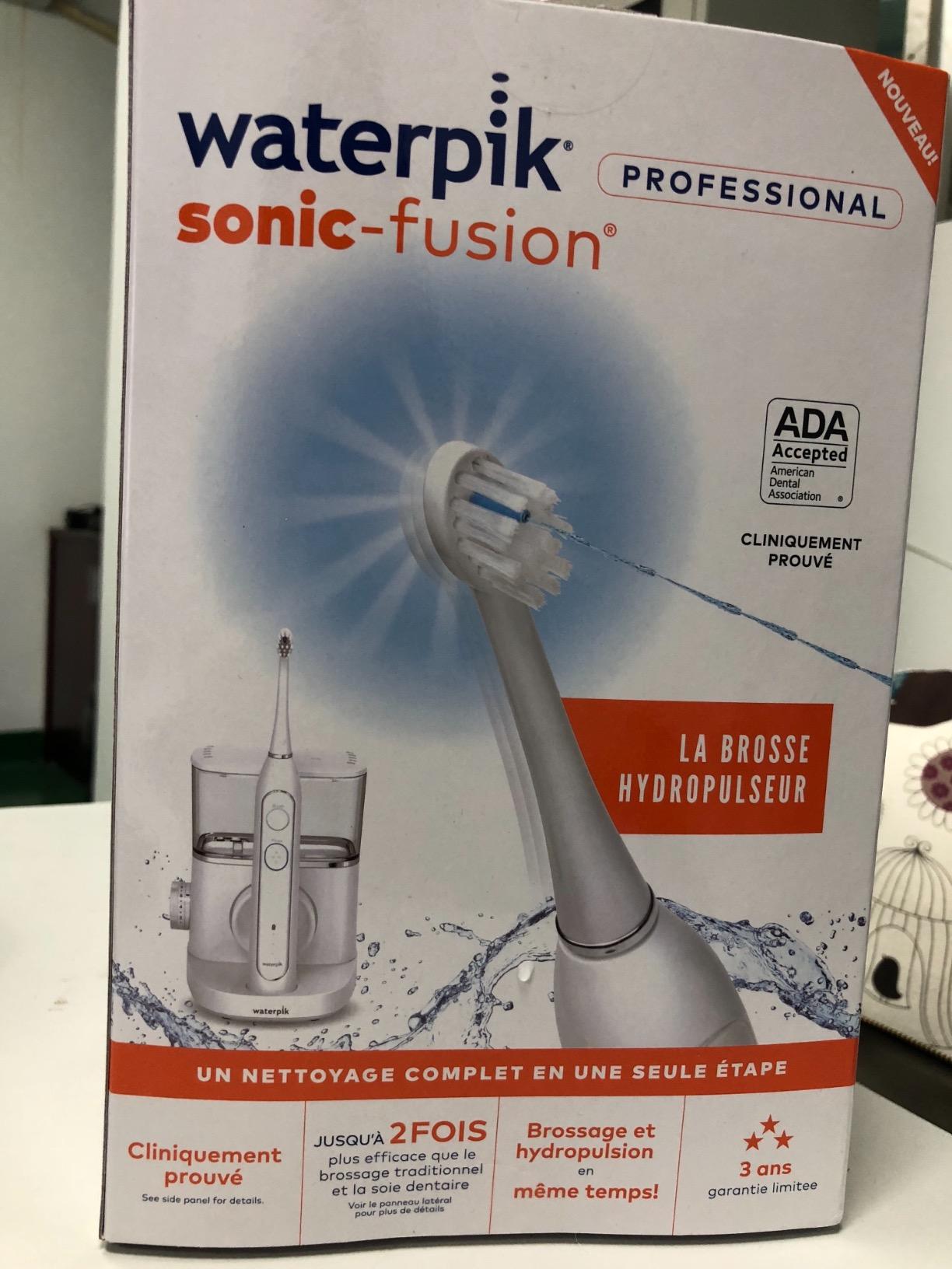 Waterpik Sonic-Fusion Professional Flossing, Electric Toothbrush & Water Flosser Combo in One, SF-02, White customer photo 2