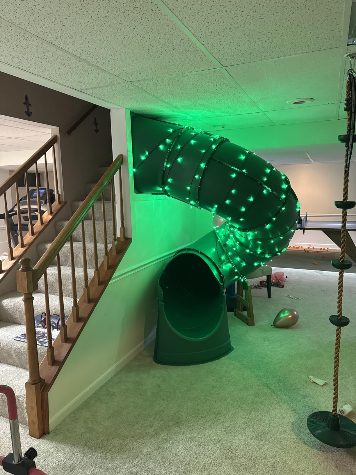 Backyard Discovery Tall Spiral Tube Slide - Left Exit, Green - Mounts to 5 Ft. Deck Height customer photo 1