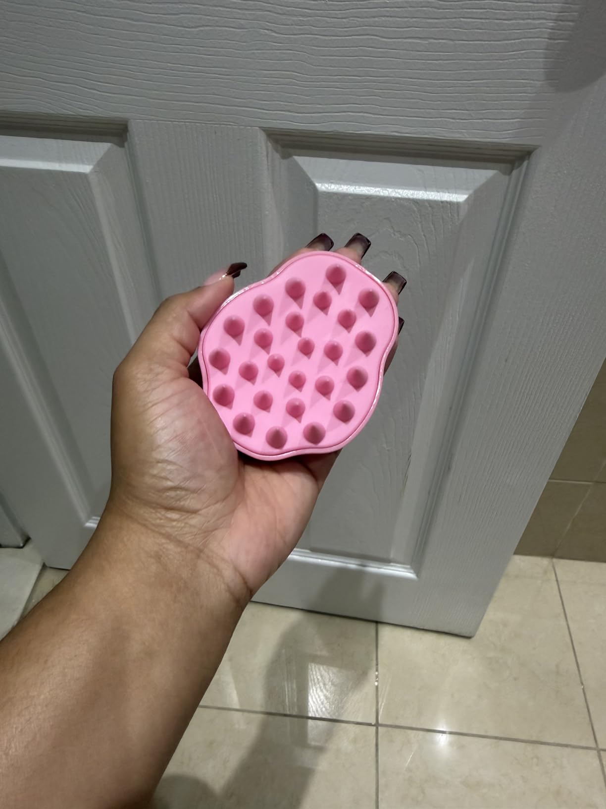 URTHEONE Soft Silicone Hair Scalp Massager Shampoo Brush for Wet Dry Oily Curly Straight Thick Thin Rough Long Short Natural Men Women Kids Pets Hair Care Tools(Pink customer photo 1