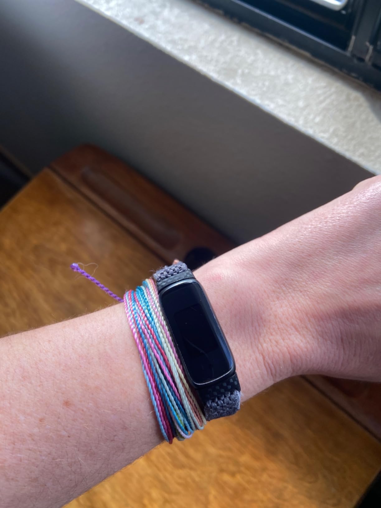 Fitbit Luxe Special Edition Fitness and Wellness Tracker, Gorjana Soft Gold Stainless Steel Parker Link Bracelet, One Size (S & L Peony Classic Bands Included) customer photo 2
