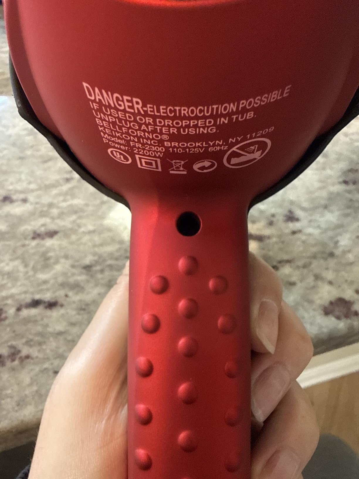 Professional Ionic Curly Hair Dryer with Diffuser, Black customer photo 2