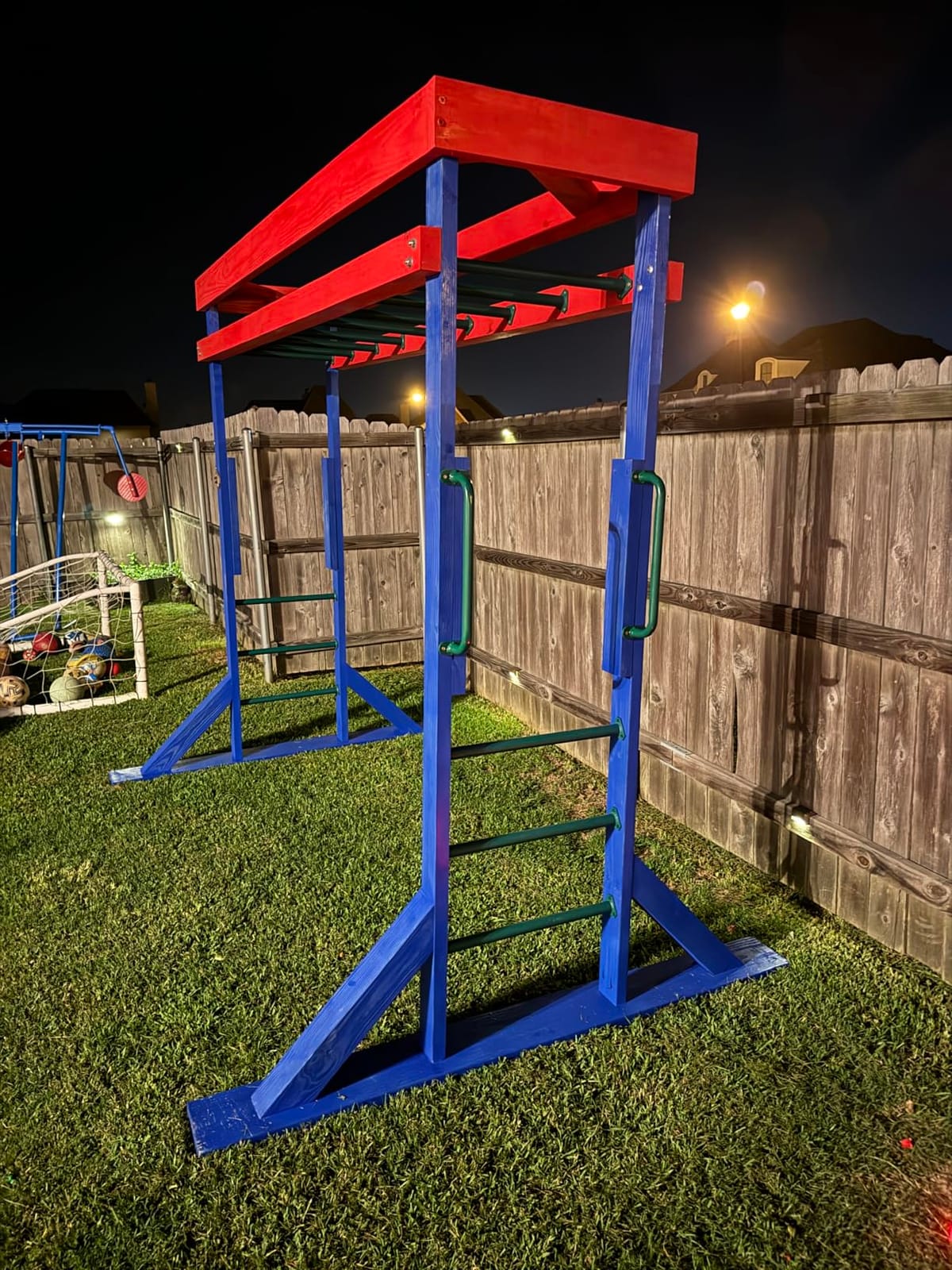15 Set Metal Monkey Bars Ladder Rungs Set for Backyards Playground and Children Indoor and Outdoor Climbing Kit (21.5 Inch, Green) customer photo 1