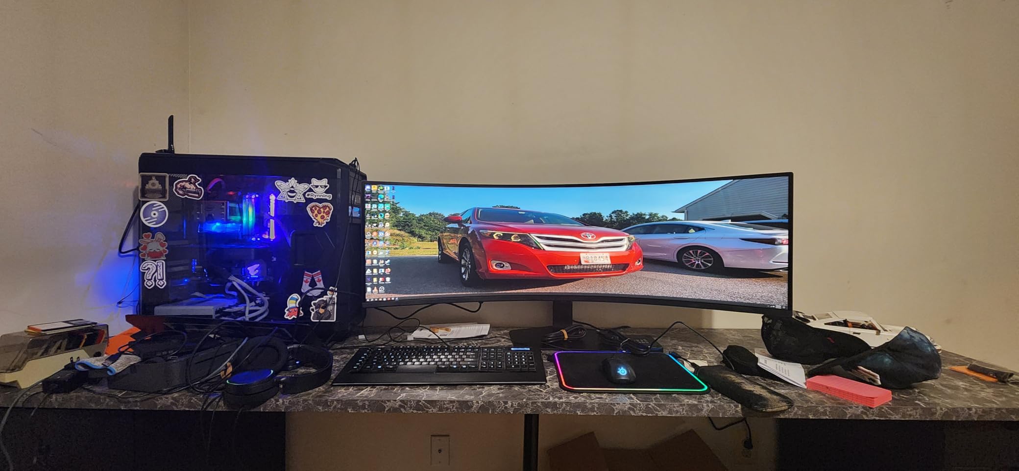 Samsung 49” Odyssey G9 Series DQHD 1000R Curved Gaming Monitor, 1ms(GtG), VESA DisplayHDR 1000, 240Hz, AMD FreeSync Premium Pro, Height Adjustable Stand, Ultrawide Screen, LS49CG954ENXZA, 2024 customer photo 1