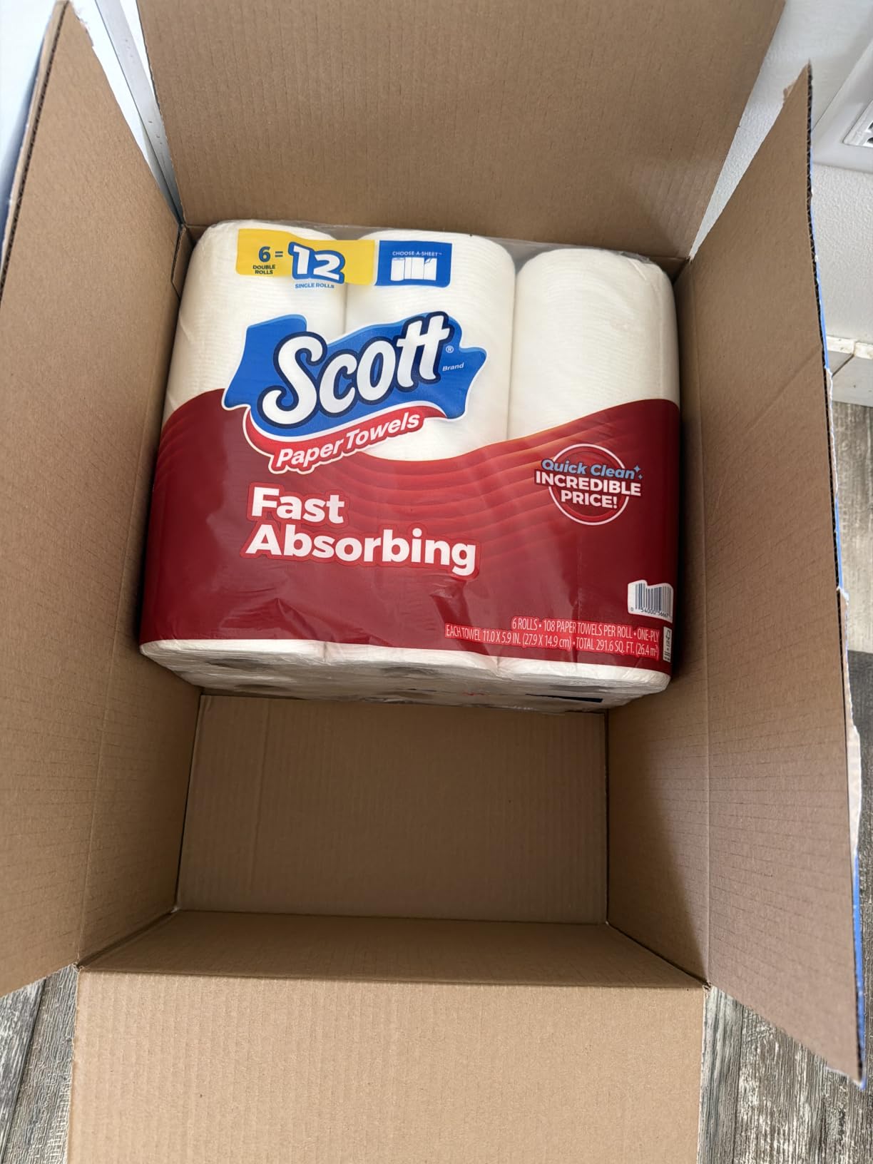 Scott Paper Towels, Choose-A-Sheet, 6 Double Rolls, 108 Sheets Per Roll customer photo 1