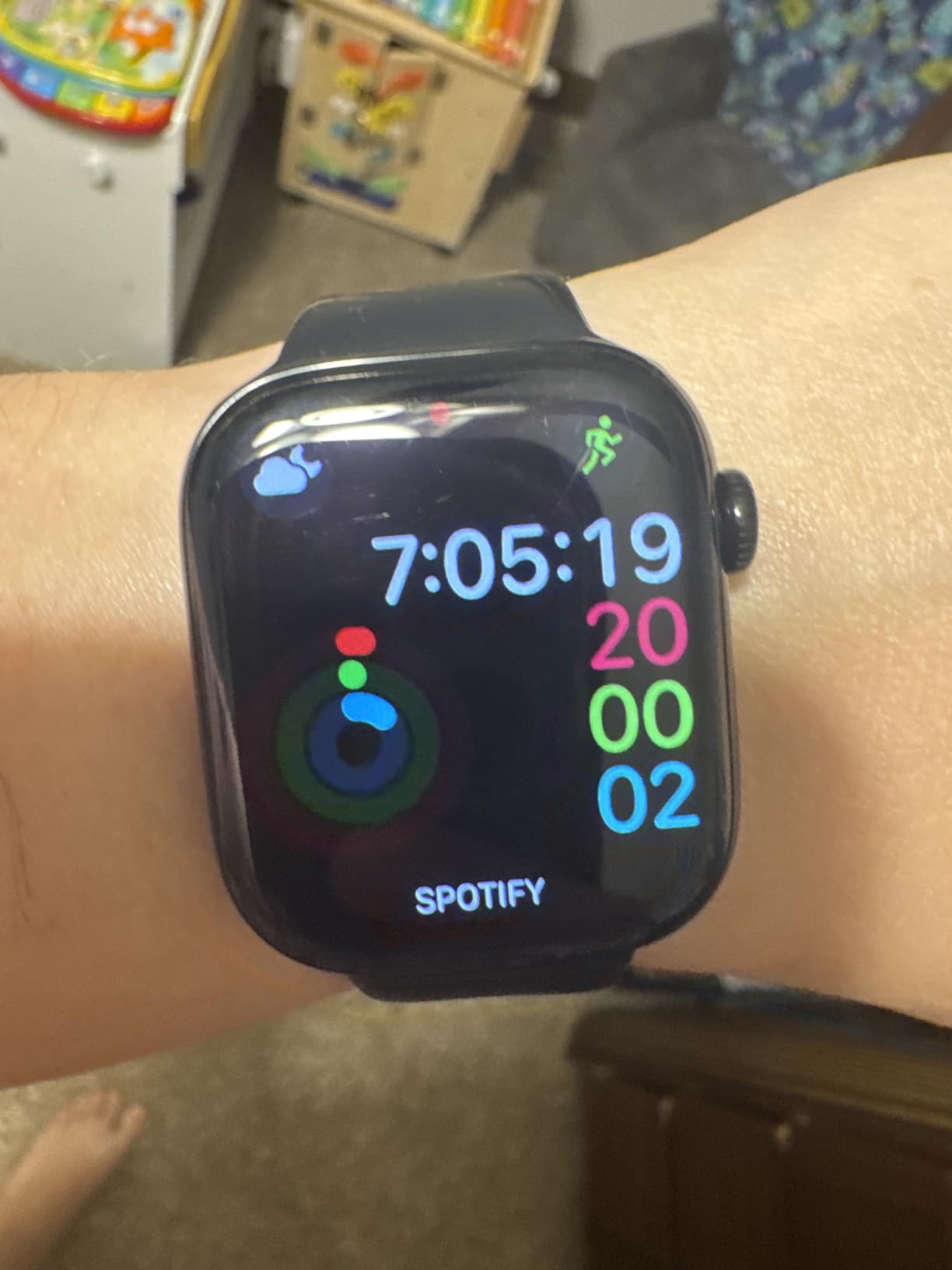 Apple Watch Series 10 [GPS, 46mm] - Silver Aluminum Case with Denim Sport Band, S/M (Renewed) customer photo 1