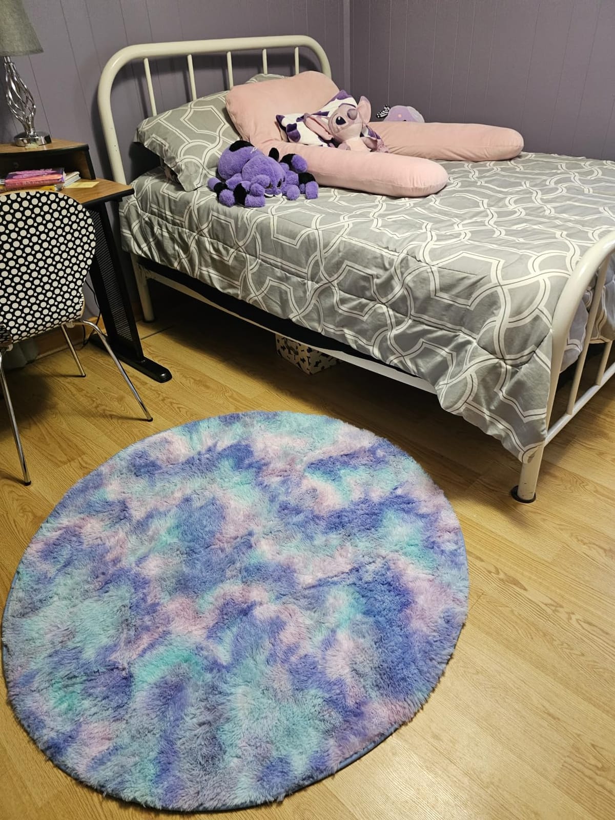 Ophanie Washable 3x5 Area Rug, Bedside Preppy Dorm Rug, College Essentials Non Slip Grey Small Carpets for Bedroom, Anti Slip Fluffy Gray Living Room, Home Decor Aesthetic, Nursery customer photo 1