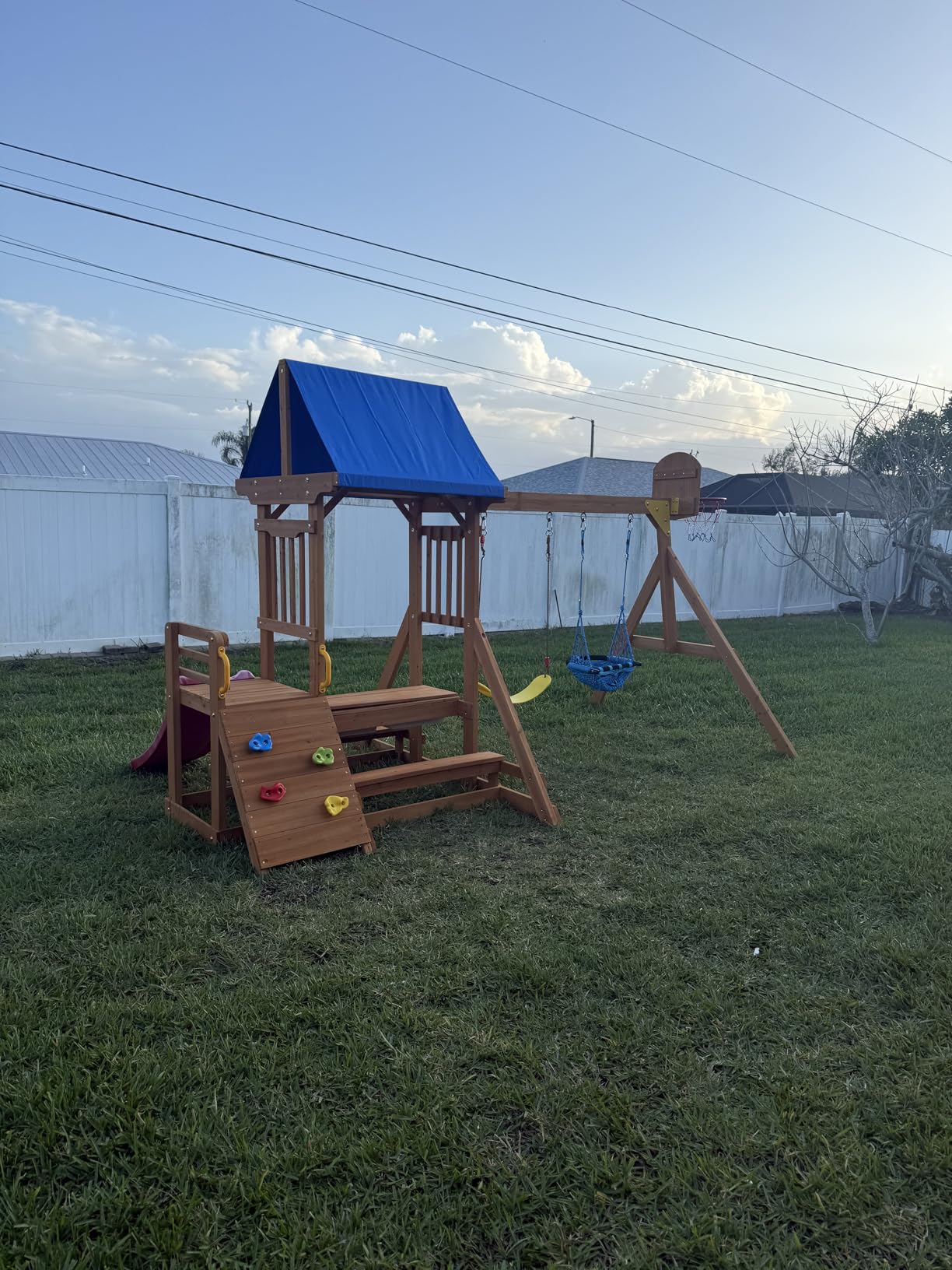 SUNIBOXI Wooden Swing Sets for Backyard, for Ages 3-8 customer photo 2