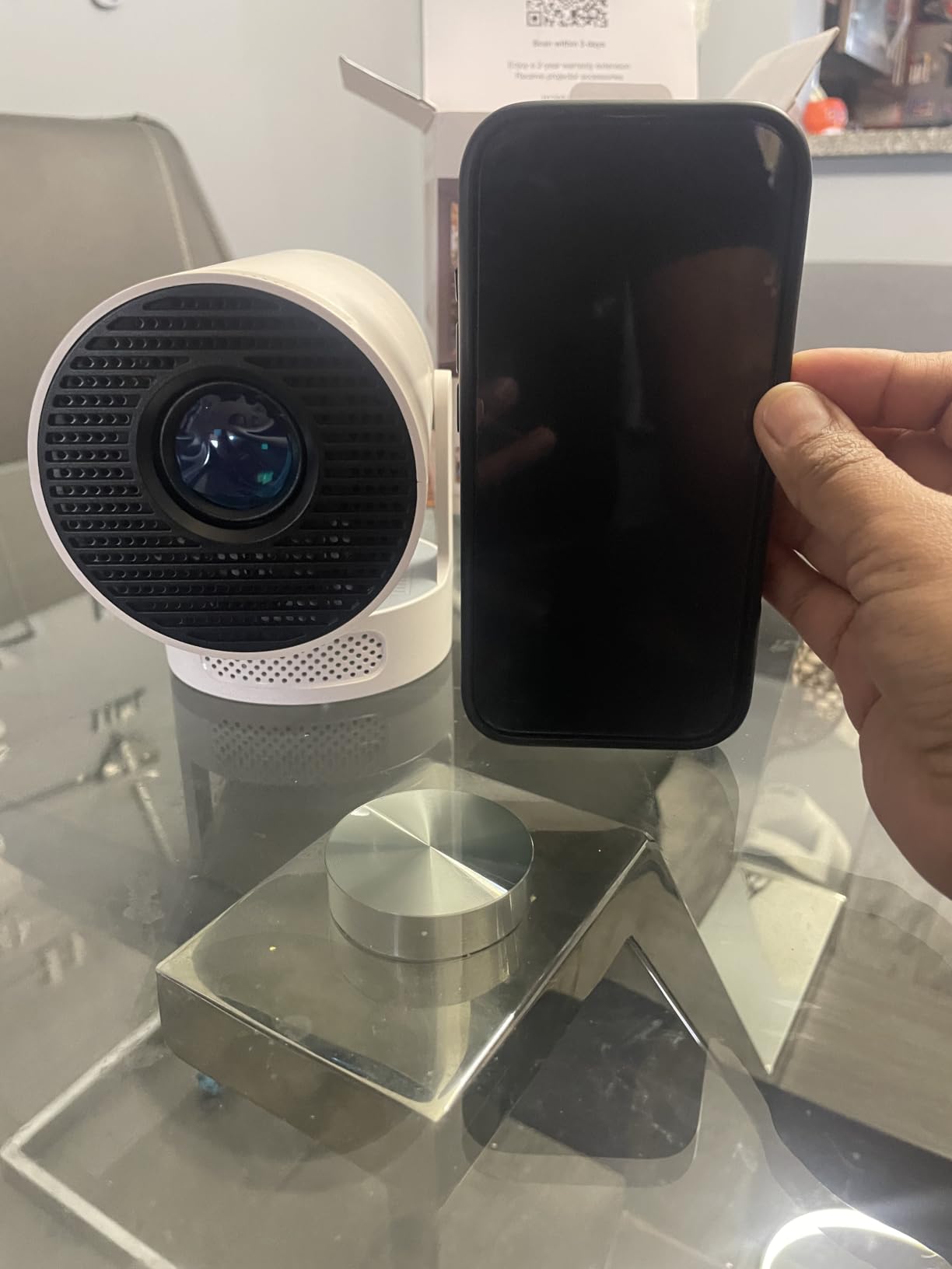 Mini Projector with WiFi 6 and BT 5.4, Built-in Apps 2026 Upgraded customer photo 2